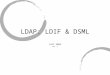 LDAP: LDIF & DSML Fall 2004 Rev. 2. LDIF Light-weight Data Interchange Format RFC 2849 Common format to exchange data entry schema