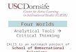 1 Analytical Tools  Critical Thinking CALIS is an outreach project of the School of International Relations Four Worlds