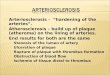 Arteriosclerosis - “hardening of the arteries”.  Atherosclerosis – build up of plaque (atheroma) on the lining of arteries.  End results for both are