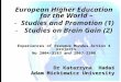 Asia Regional Workshop Sector Approaches in Health, Philippines, April 2005 European Higher Education for the World – -Studies and Promotion (1) - Studies
