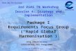 3rd ASAS TN Workshop 19 April – 21 April 2004 1 3rd ASAS TN Workshop Session 4: Strategy and Implementation Package I Requirements Focus Group (“Rapid
