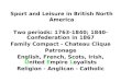 Sport and Leisure in British North America Two periods: 1763-1840; 1840- Confederation in 1867 Family Compact - Chateau Clique Patronage English, French,