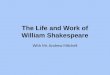 The Life and Work of William Shakespeare With Mr. Andrew Mitchell