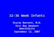 32-36 Week Infants Stacie Bennett, M.D. East Bay Newborn Specialists September 12, 2007