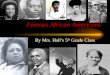 Famous African Americans By Mrs. Hall’s 5 th Grade Class