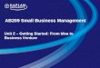 AB209 Small Business Management Unit 2 – Getting Started: From Idea to Business Venture