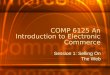 COMP 6125 An Introduction to Electronic Commerce Session 1: Selling On The Web