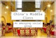 China’s Middle Class An emerging social group. Middle Class Originally, those inhabitants of medieval towns in France who occupied a position somewhere
