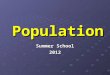 Population Summer School 2012. List: Where Is the World’s Population? Largest Countries in Land Size 1. 2. 3. 4. 5. 6. 7. 8. 9. 10. Largest Population