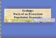 Ecology: Parts of an Ecosystem Population Dynamics
