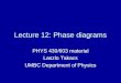 Lecture 12: Phase diagrams PHYS 430/603 material Laszlo Takacs UMBC Department of Physics