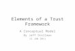 Elements of a Trust Framework A Conceptual Model By Jeff Stollman 12 JAN 2011