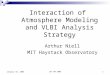 IVS GM 20061 January 10, 2006 Interaction of Atmosphere Modeling and VLBI Analysis Strategy Arthur Niell MIT Haystack Observatory