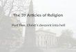 The 39 Articles of Religion Part five: Christ’s descent into hell
