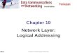 19.1 Chapter 19 Network Layer: Logical Addressing Computer Communication & Networks