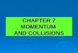 CHAPTER 7 MOMENTUM AND COLLISIONS. Momentum is the product of the mass and velocity of a body. Momentum is a vector quantity that has the same direction