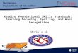 Reading Foundational Skills Standards: Teaching Decoding, Spelling, and Word Recognition Module 4