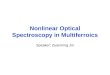 Nonlinear Optical Spectroscopy in Multiferroics Speaker: Zuanming Jin