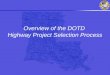 Overview of the DOTD Highway Project Selection Process
