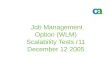 Job Management Option (WLM) Scalability Tests r11 December 12 2005 -