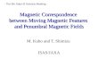 Magnetic Correspondence between Moving Magnetic Features and Penumbral Magnetic Fields M. Kubo and T. Shimizu ISAS/JAXA - The 6th Solar-B Science Meeting