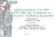 © MSA Understanding the New ASTM F887-05 Standard for Personal Climbing Equipment MSA WebCast February 21, 2006 Presented by: Joseph Feldstein Manager