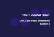 The External Brain Unit 2: Bio Basis of Behavior Lesson 3