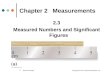 1 2.3 Measured Numbers and Significant Figures Chapter 2 Measurements Basic Chemistry Copyright © 2011 Pearson Education, Inc