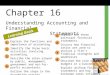 Chapter 16 Understanding Accounting and Financial Statements Learning Goals Explain the functions and importance of accounting. Identify the three basic
