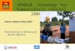 UPHOLD Strategy for Tuberculosis Control 2006/2007 Status Report May 2007 Presentation to Ministry of Health Officials