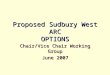 Proposed Sudbury West ARC OPTIONS Chair/Vice Chair Working Group June 2007