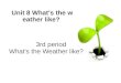 Unit 8 What's the weather like? What's the Weather like? 3rd period