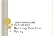 Z OYA M INASYAN RN-MSN-EDU Nursing Practice Today