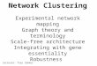 Network Clustering Experimental network mapping Graph theory and terminology Scale-free architecture Integrating with gene essentiality Robustness Lecturer: