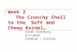1 Week 2 The Crunchy Shell to the Soft and Chewy Kernel… Sarah Diesburg 8/3/2010 COP4610 / CGS5765