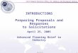 Joint Program Executive Office for Chemical and Biological Defense 050425_APBI_JPEO 1 INTRODUCTIONS Preparing Proposals and Responses to Solicitations