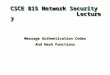 CSCE 815 Network Security Lecture 7 Message Authentication Codes And Hash Functions