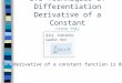 3.3 Techniques of Differentiation Derivative of a Constant (page 191) The derivative of a constant function is 0