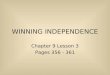 WINNING INDEPENDENCE Chapter 9 Lesson 3 Pages 356 - 361