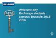 Welcome day Exchange students campus Brussels 2015- 2016
