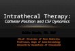 Intrathecal Therapy: Catheter Position and CSF Dynamics Salim Hayek, MD, PhD Chief, Division of Pain Medicine Professor, Dept of Anesthesiology University