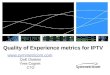 Www.symmetricom.com QoE Division Yves Cognet CTO Quality of Experience metrics for IPTV
