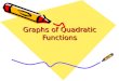 Graphs of Quadratic Functions. Quadratic Functions: Definition of Quadratic Function: The graph of a quadratic function is a special type of “U”-shaped