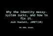 Why the Identity messy-system sucks, and how to fix it. Josh Howlett, JANET(UK) TNC 2008, Bruges