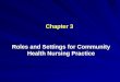 Roles and Settings for Community Health Nursing Practice Chapter 3