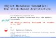 K.Subieta. ODB Semantics: SBA, slide 1 December 2007 Object Database Semantics: the Stack-Based Architecture Presentation prepared for Object Database