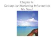 Chapter 6: Getting the Marketing Information We Need