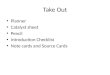 Take Out Planner Catalyst sheet Pencil Introduction Checklist Note cards and Source Cards