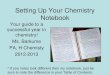 Setting Up Your Chemistry Notebook Your guide to a successful year in chemistry! Ms. Barkume PA, H Chemisty 2012-2013 * If you notes look different then