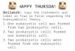 HAPPY THURSDAY Bellwork: Copy the statements and label as True or False regarding the Endosymbiotic Theory. 1.One eukaryotic cell was formed from two prokaryotic